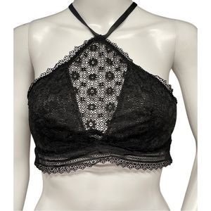 Victoria’s Secret Halter Style Black Lace Bralette.   Size: Large